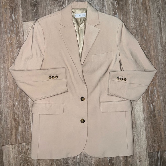 Mango Jackets & Blazers - Mango Tan Structured Oversized Blazer Size Medium